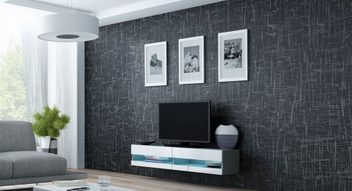 Тумба ТВ 140 VIGO NEW Cama серый / белый глянец